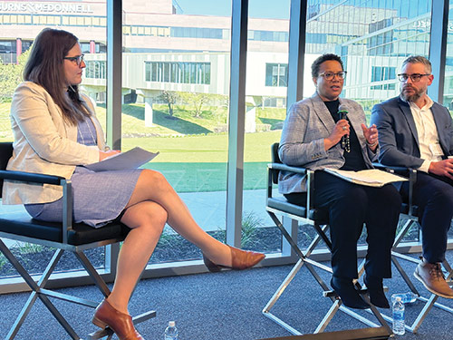 From left, Burns & McDonnell’s Sarah Simpson, Trice Construction’s Stephanie Hickman, and APC Construction’s Keith Porta. From left, Burns & McDonnell’s Sarah Simpson, Trice Construction’s Stephanie Hickman, and APC Construction’s Keith Porta.